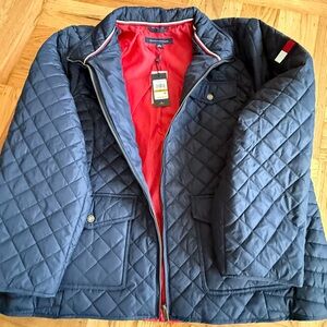 Tommy Hilfiger Navy Quilted Jacket with Red Interior